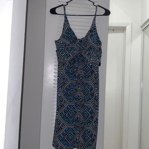 Bisou Bisou Michele Bohbot Blue/Black Midi Dress